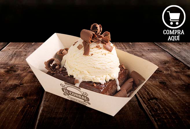 El  Corral - Malteadas, postres y helados: Brownie con helado